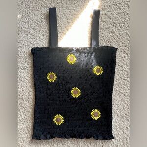 No Boundaries Juniors Embroidered Smocked Tank Top with Sunflowers ⚠️ READ DESC.